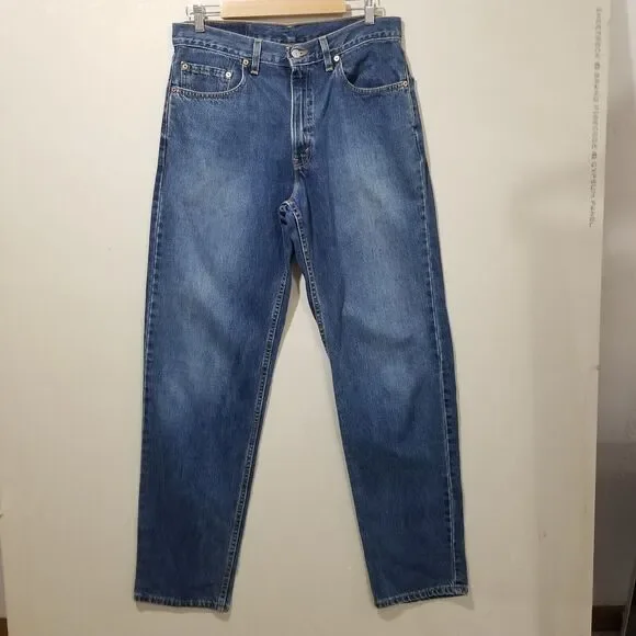 Vintage Levis 550 Jeans Mens 34x34 Y2K Made in USA Baggy Relaxed Medium Wash